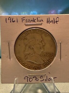 1961 Franklin Half Dollar - Silver Tone Coin